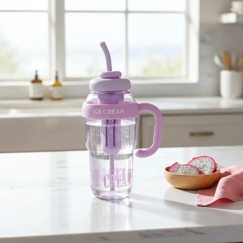 1300ML Plastic Water Bottle with Straw for Kids Large Capacity Cute Cup School Travel Outdoor