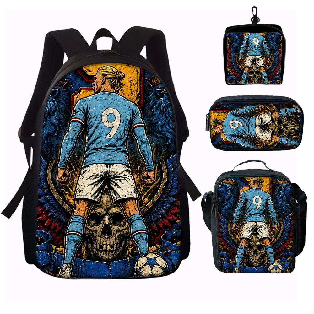 Large-Capacity Soccer Star Pattern Backpack Set | Perfect for Daily Use