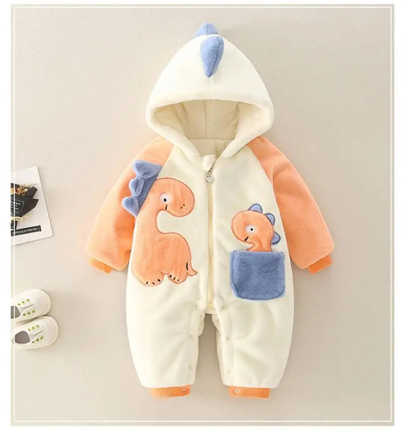 Thick Plush Newborn Baby Rompers | Cozy Winter Jumpsuit Outfits