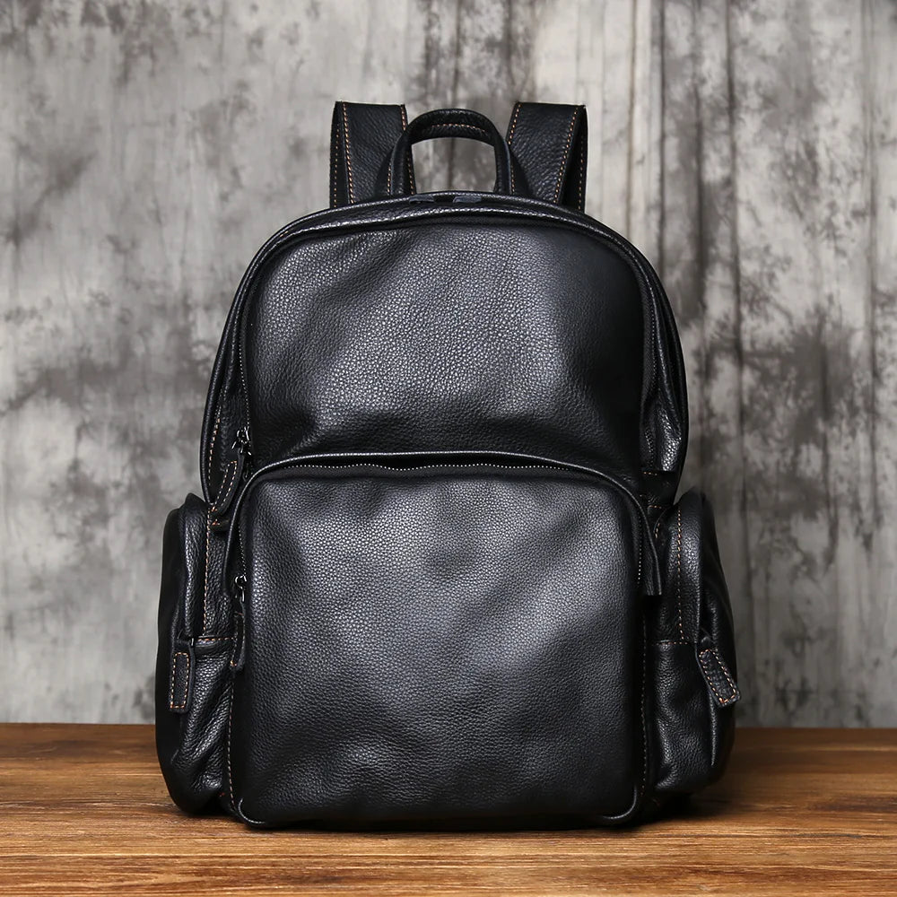 Stylish Leather Men's Backpack for Travel & School | 16-Inch Laptop Bag