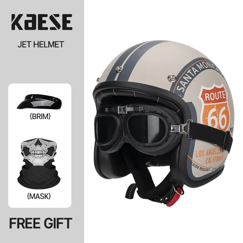 DOT Approved Vintage Motorcycle Helmet | Open Face Riding Gear