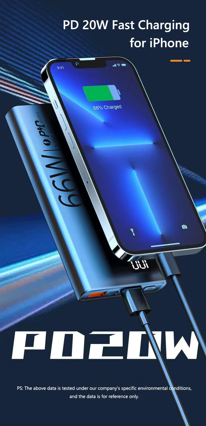 50000mAh Portable Power Bank | 66W Fast Charging Solution