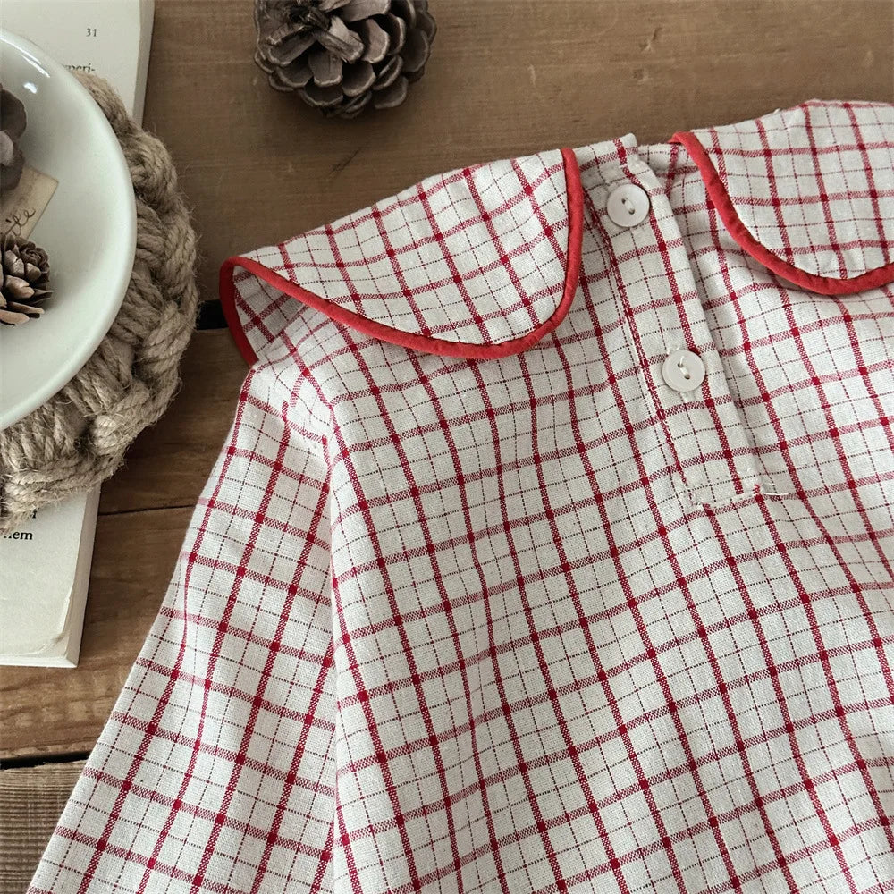 Cotton Baby Girls' Long Sleeve Plaid Blouse | Cute & Comfy Toddler Top