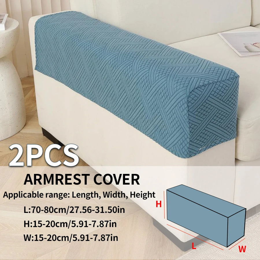 2pcs Anti-Slip Armchair Covers | Soft Jacquard Sofa Armrest Protector