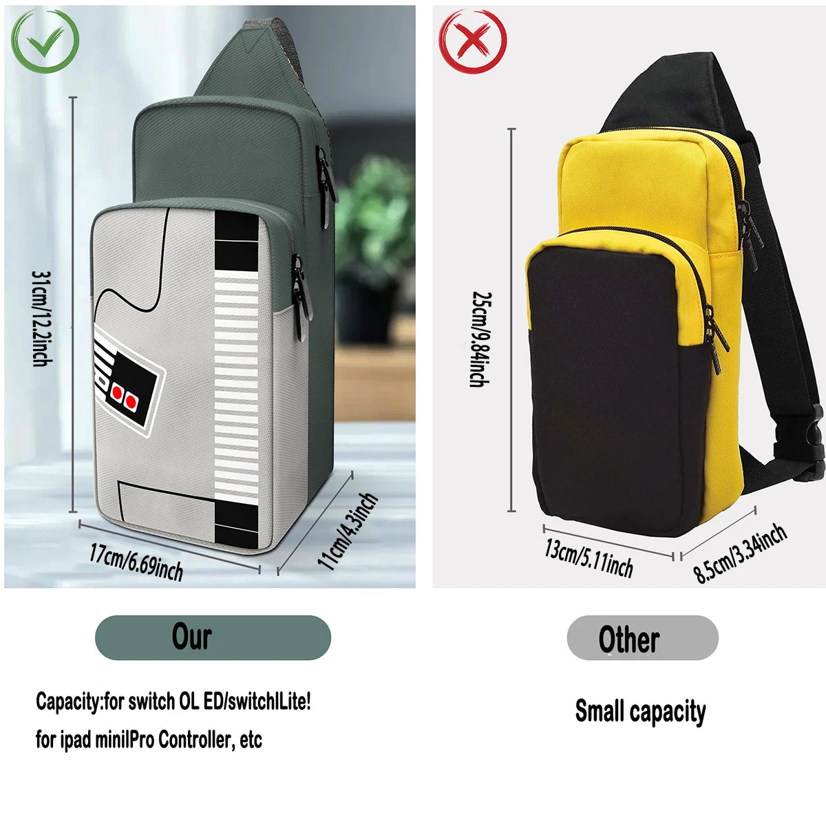Multifunctional Men's Game Console Storage Bag | Durable & Stylish