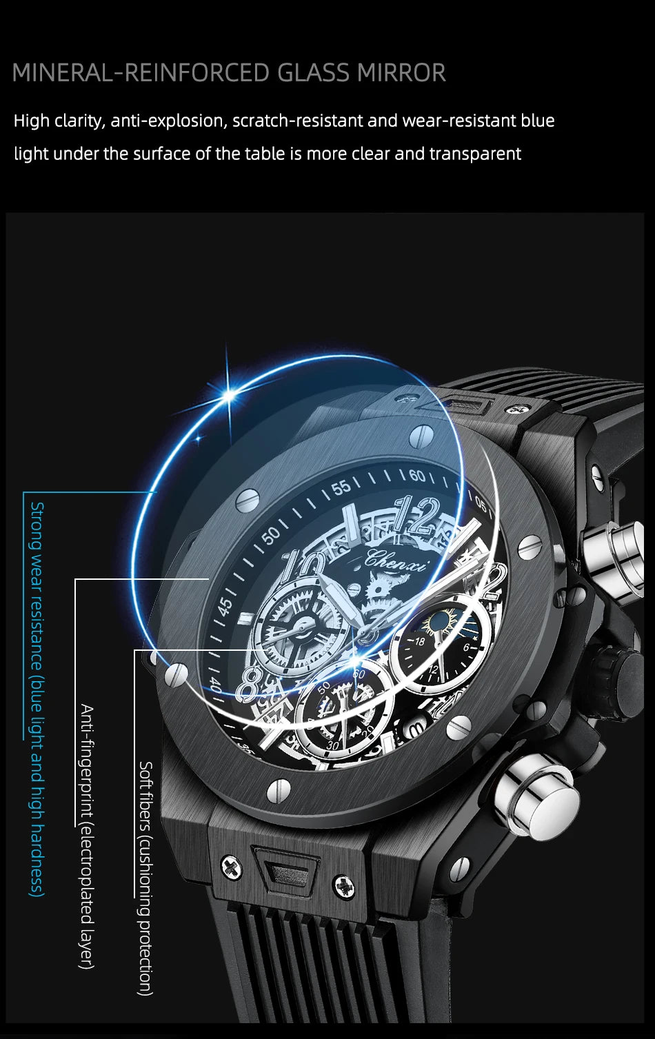 Men's Multifunctional Waterproof Sports Watch | Luminous Quartz Timepiece