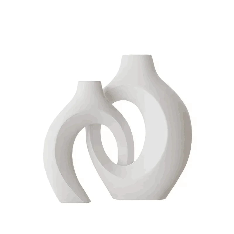 Elegant White Plastic Vase Set | Modern Home Decor for All Spaces