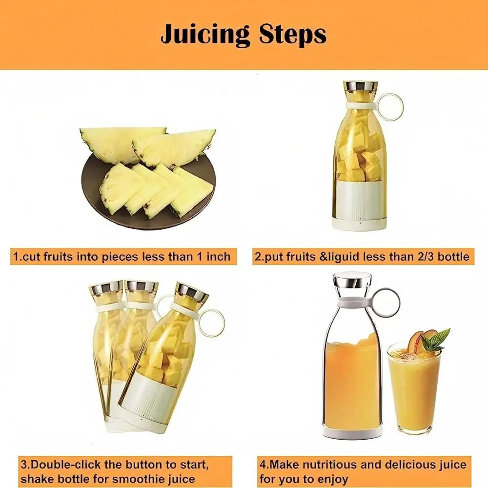 Rechargeable Portable Juicer | Wireless USB Blender for Fruits