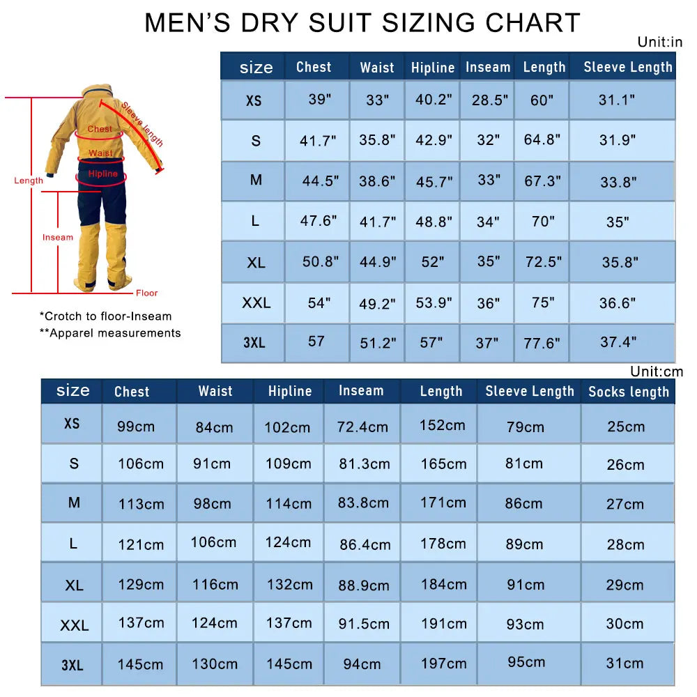 Waterproof Full Drysuit with Detachable Hood for Watersports
