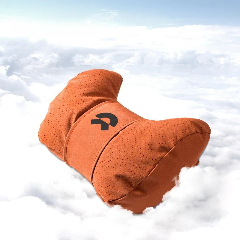 Premium Leather Car Neck Pillow | Ultimate Lumbar Support