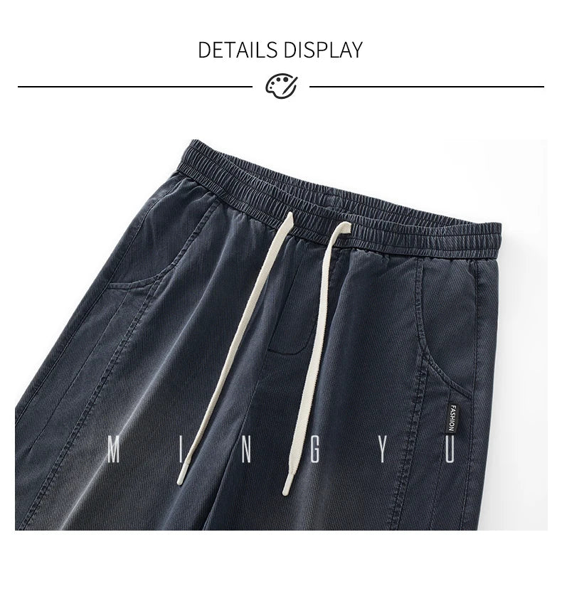 Men's Summer Lyocell Fabric Jeans | Elastic Waist Loose Fit
