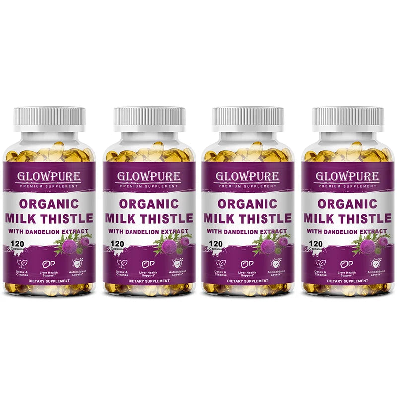 Organic Milk Thistle 9000mg - 30X Concentrated Extract with 80% Silymarin for Liver Cleanse, Detox & Fatty Liver Support
