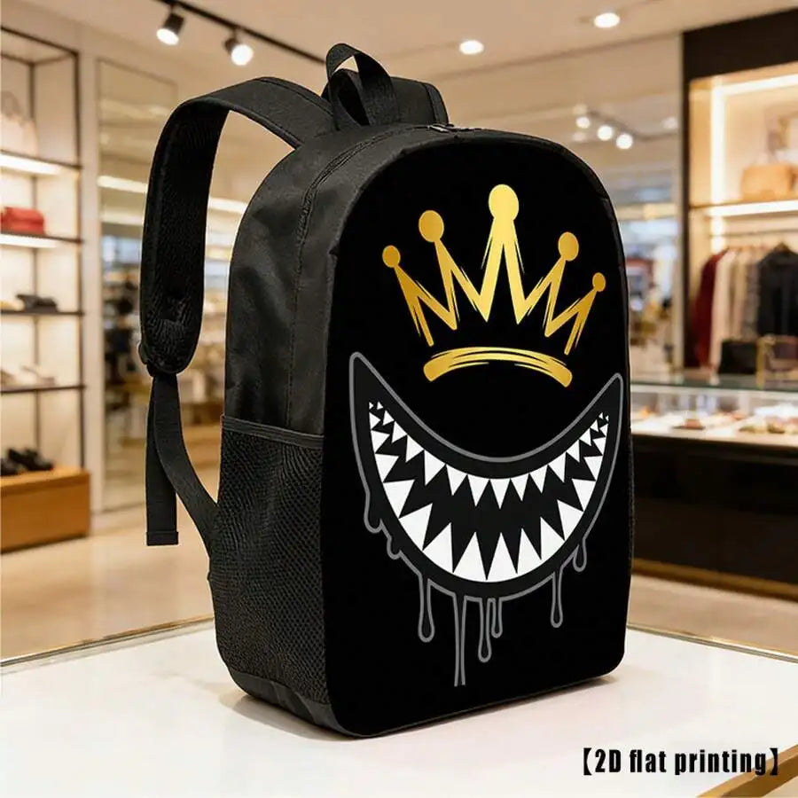 Unisex Crown Tooth Graphic Backpack | Stylish & Spacious Essentials