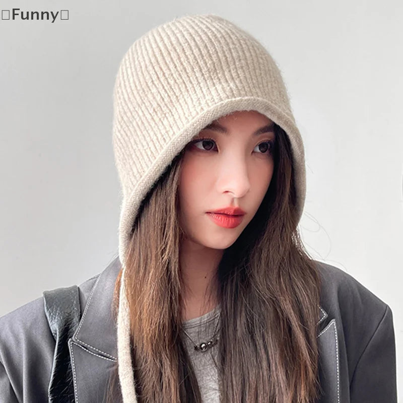 Women's Cute Knitted Earflap Beanie | Cozy Winter Warm Hat