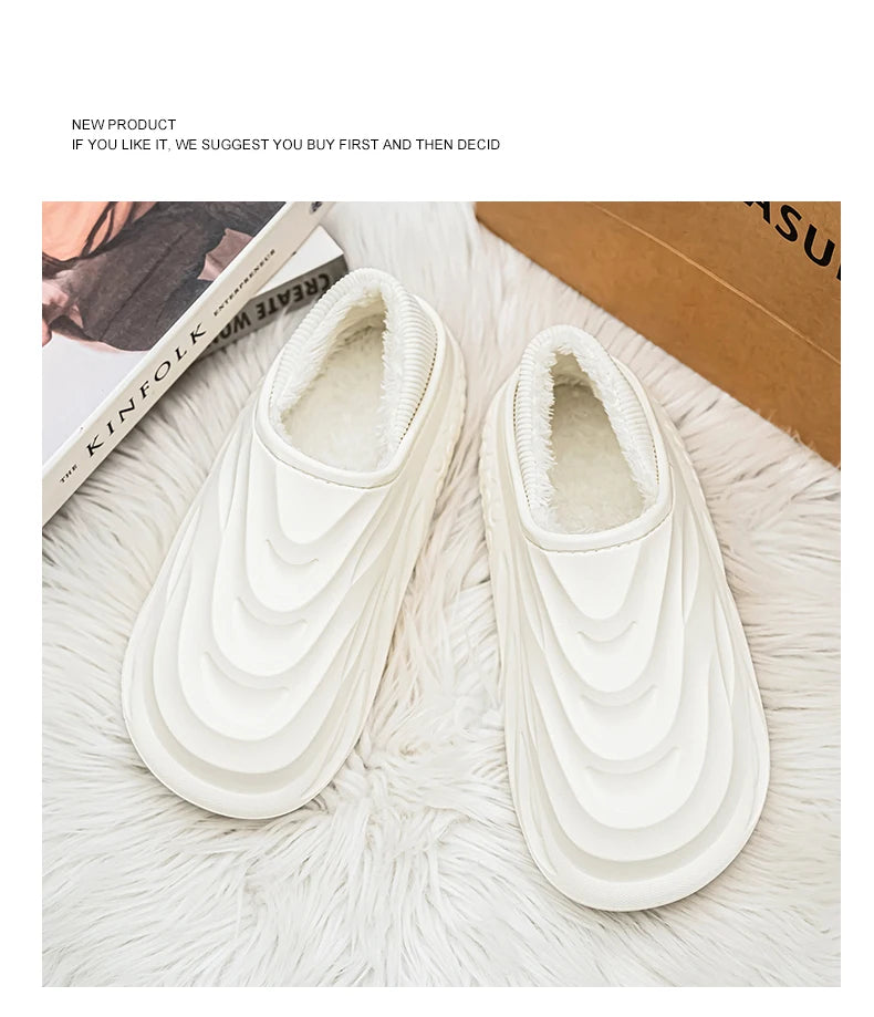 Men’s Velvet-Lined Winter Slippers | Cozy Non-Slip House Shoes
