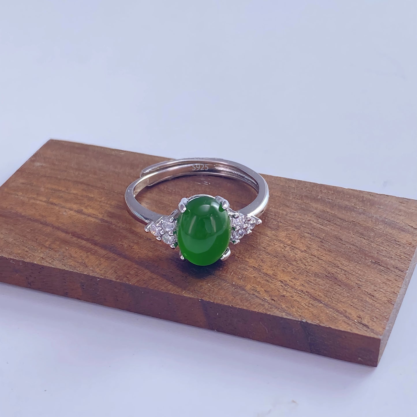 Adjustable Geometric Jade Ring for Women | Vintage Jewelry Gift