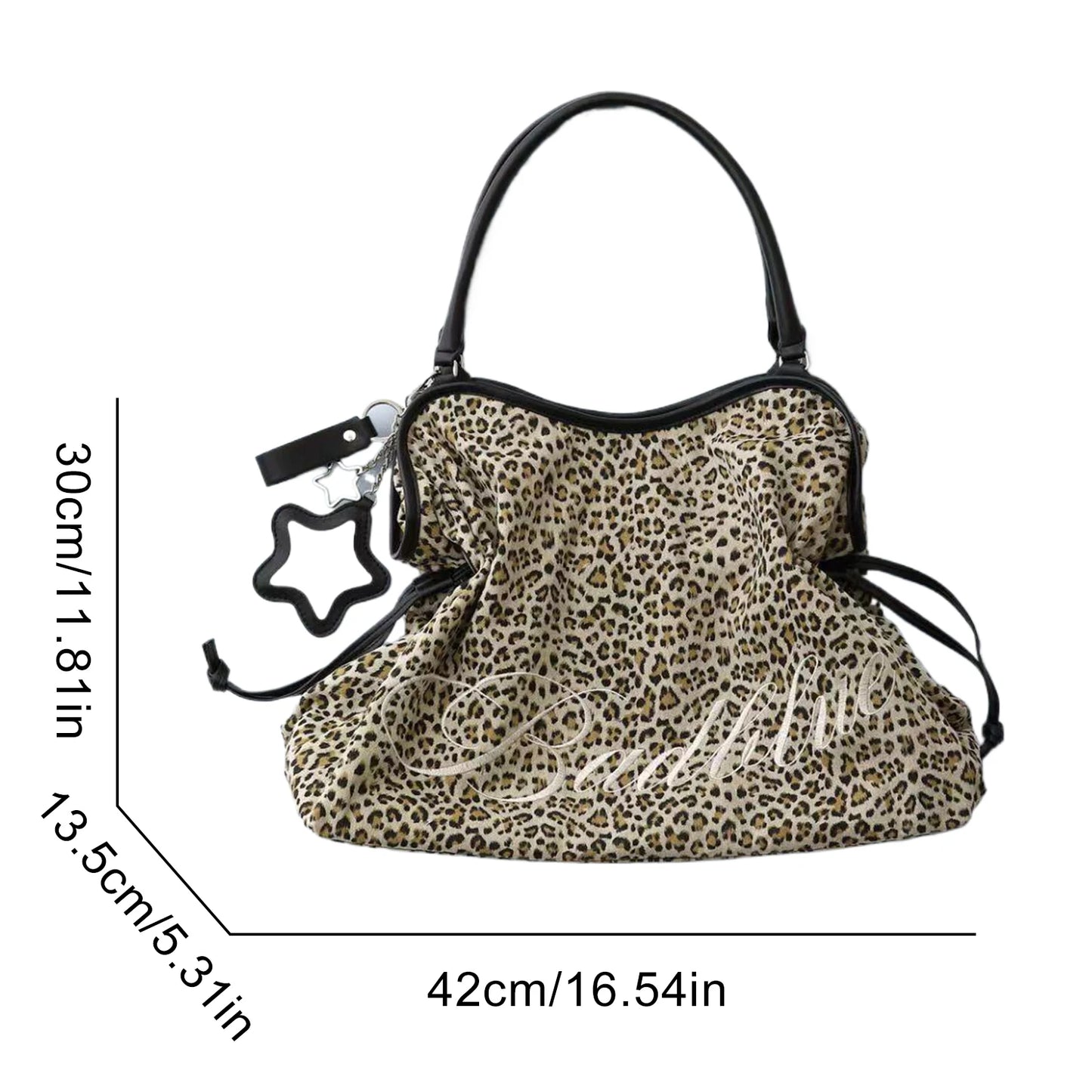 Large Capacity Leopard Print Tote Bag | Trendy Shoulder Handbag