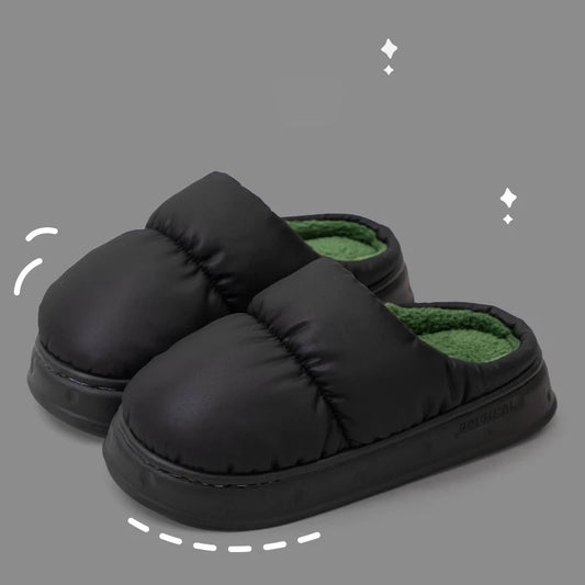 Women's Warm Flannel Plush Slippers | Cozy Waterproof Indoor Shoes