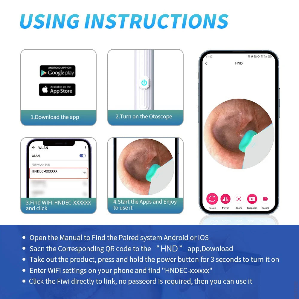 Smart Visual Ear Cleaner with Camera | USB-C Ear Wax Removal Tool