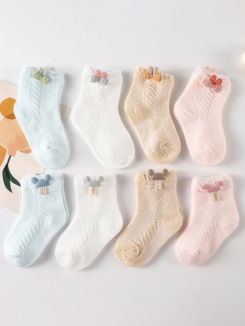 Cute Newborn Baby Summer Socks | Breathable Mid Tube Design