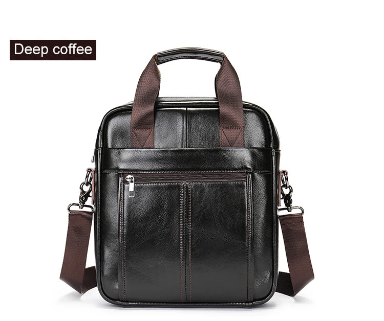 Bolso bandolera de cuero genuino para hombre | Elegante maletín para portátil