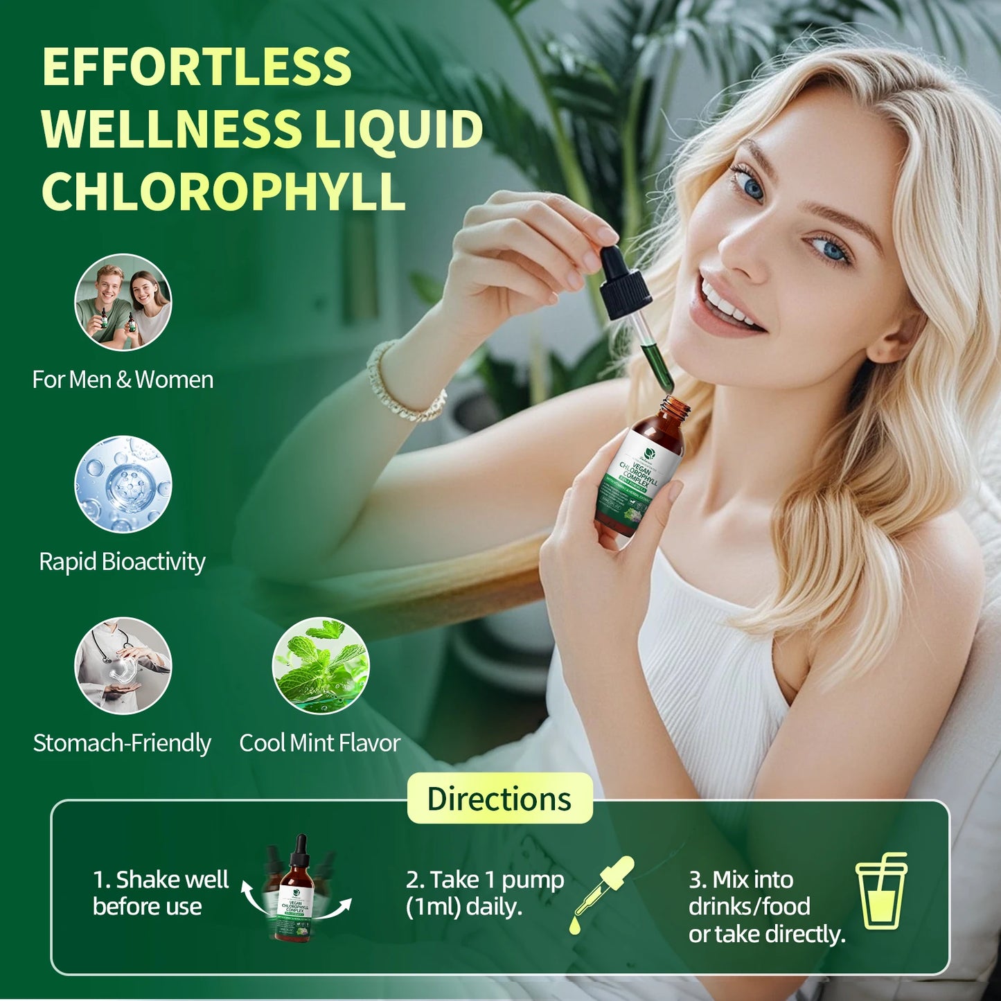 Natural Chlorophyll Liquid Drops for Immune & Gut Health
