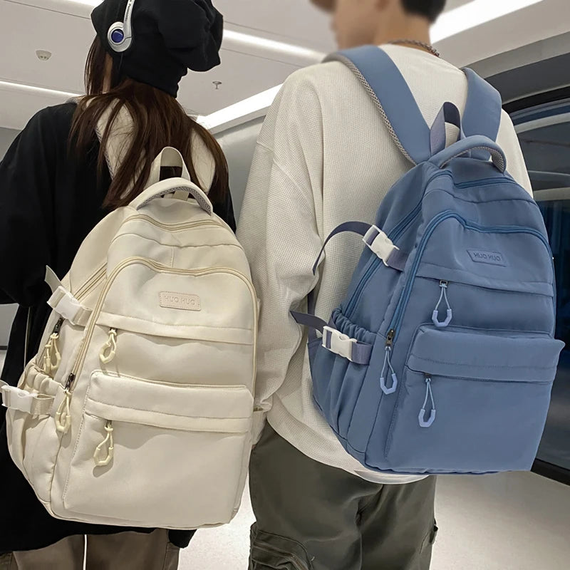 Multi-layer large capacity preppy couple travel backpack