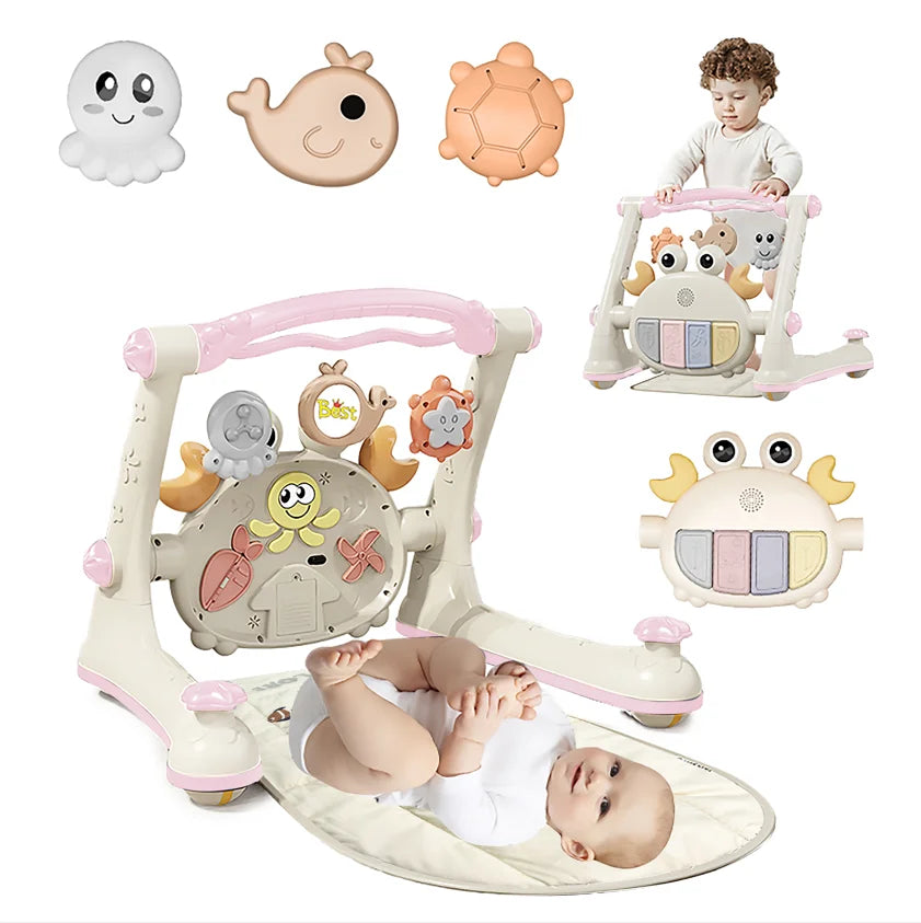 Multi-Function Baby Walker & Activity Rack | 4-in-1 Developmental Toy