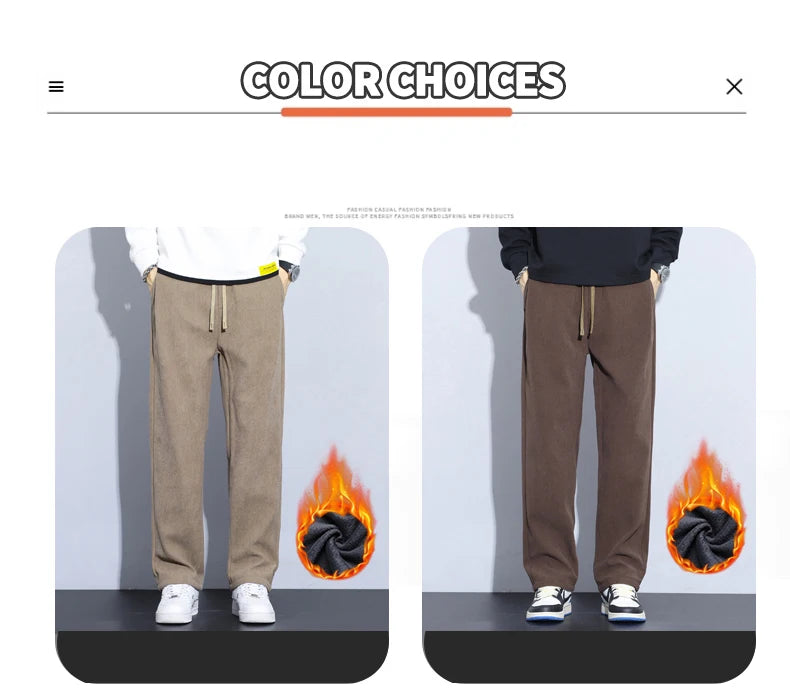Men’s Thermal Fleece Pants | Cozy Wide-Leg Winter Sweatpants