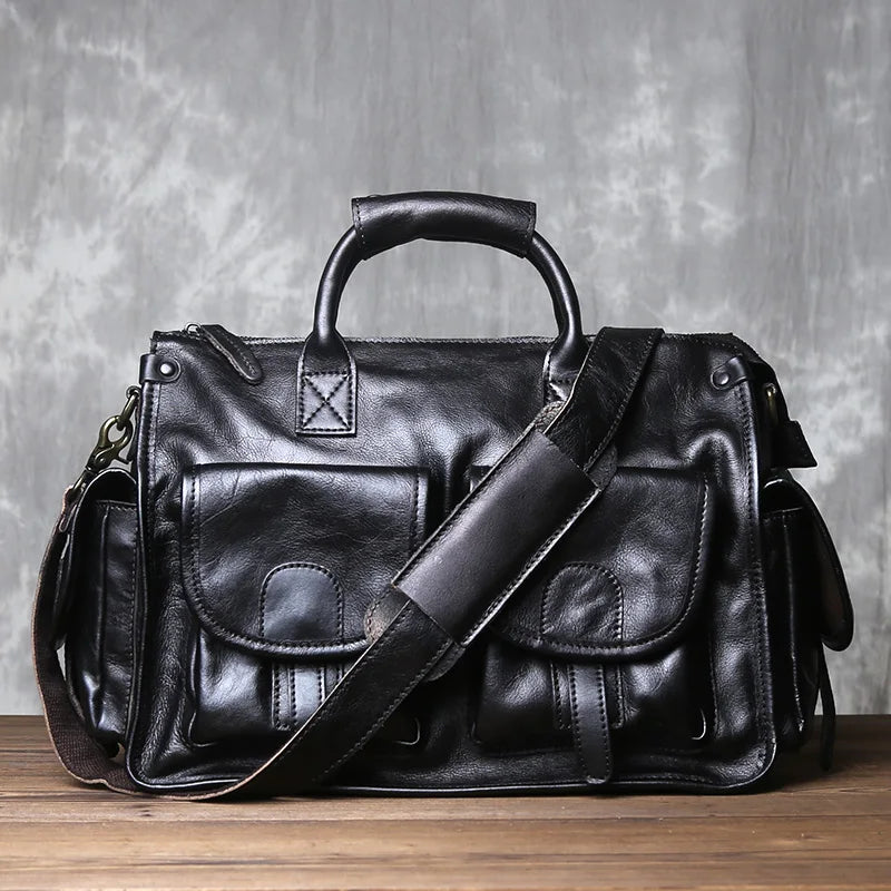 Vintage Handbag | Genuine Leather Crossbody Bag for Men