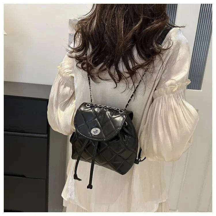 Bolso de hombro informal de verano con diseño de cuadros y gran capacidad