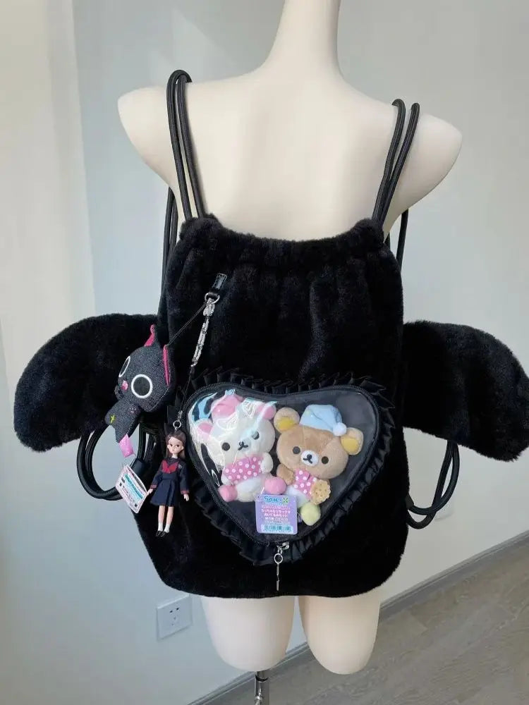 Plush Angel Wing Ita Bag Backpack | Y2K Harajuku Style