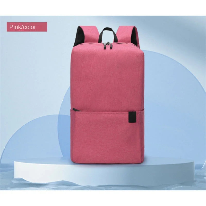 Solid color backpack colorful outdoor student bag small backpack travel bag training class school bag