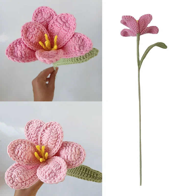 Ramo de tulipanes artificiales tejidos a mano para bodas y decoración