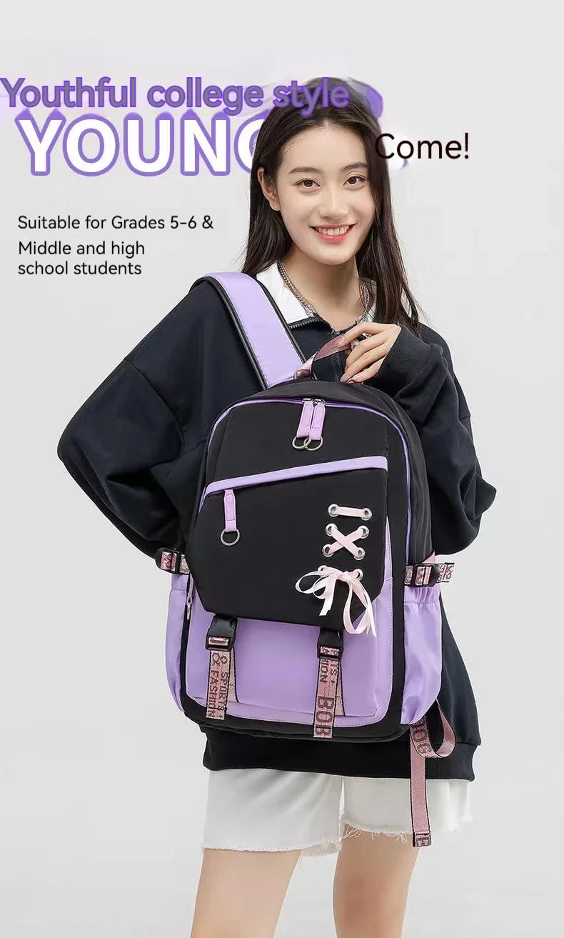 Cute Nylon Schoolbag Backpack for Teenagers | Durable & Stylish