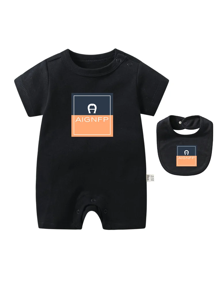 Colorful Newborn Baby Boys Rompers & Bib Scarf Set | Summer Style