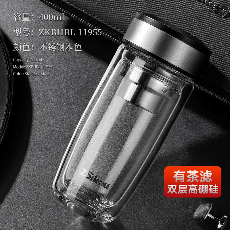Portable Glass Tea Infuser Tumbler | Eco-Friendly Water Bottle