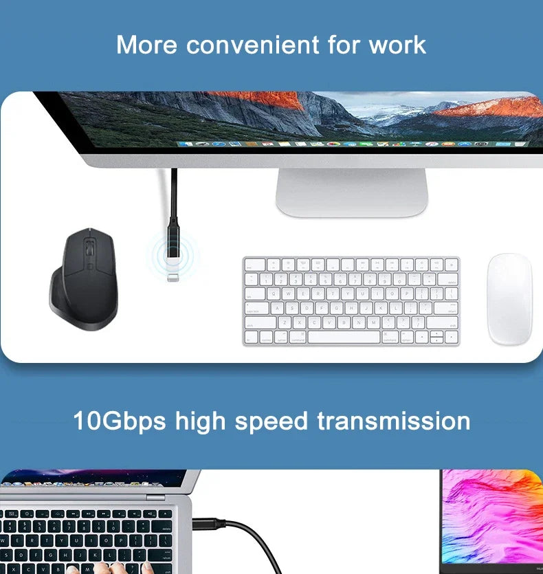 USB Type-C Extension Cable 10Gbps | High-Speed Charging & Data