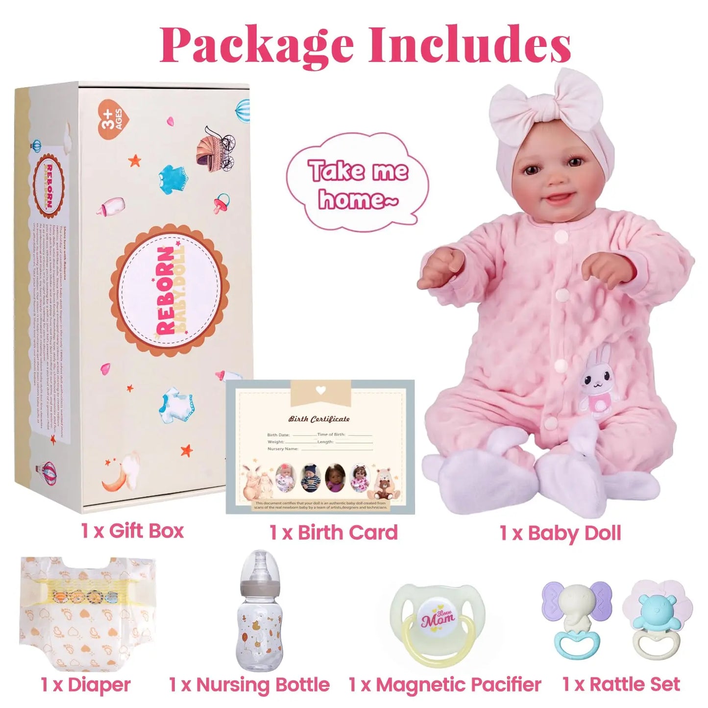 17-Inch Lifelike Baby Doll | Realistic Soft Vinyl with Accessories