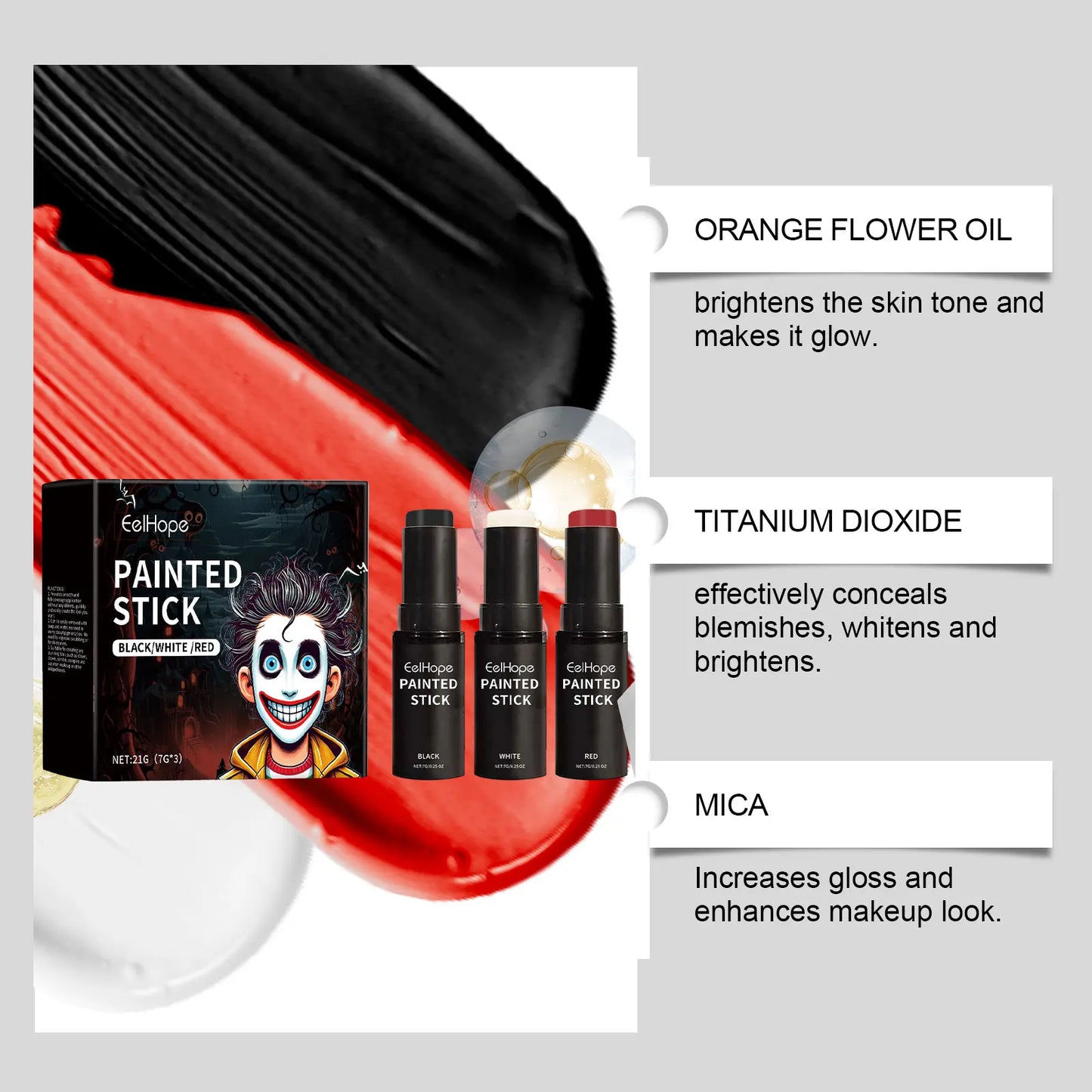 Halloween Body Paint Stick Set | Full-Coverage Makeup Essentials