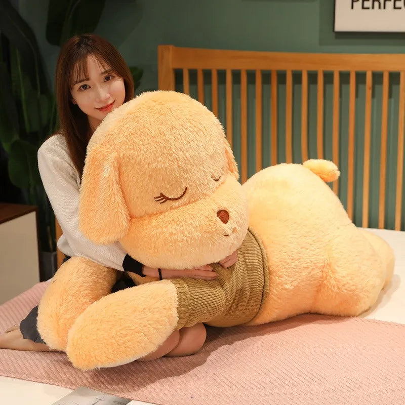 Lovely Giant Plush Dog Pillow | Soft Sweater Dog Stuffed Toy