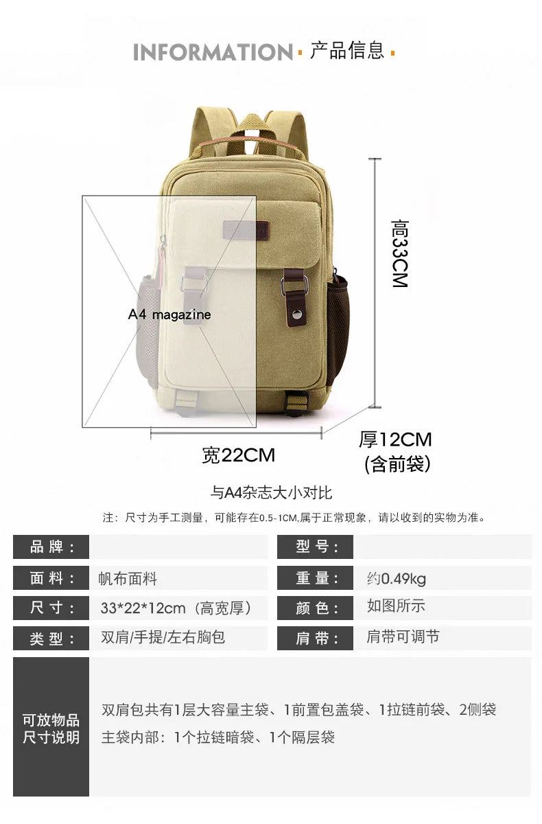 Multifunctional Canvas Chest Bag | Sleek Travel Companion