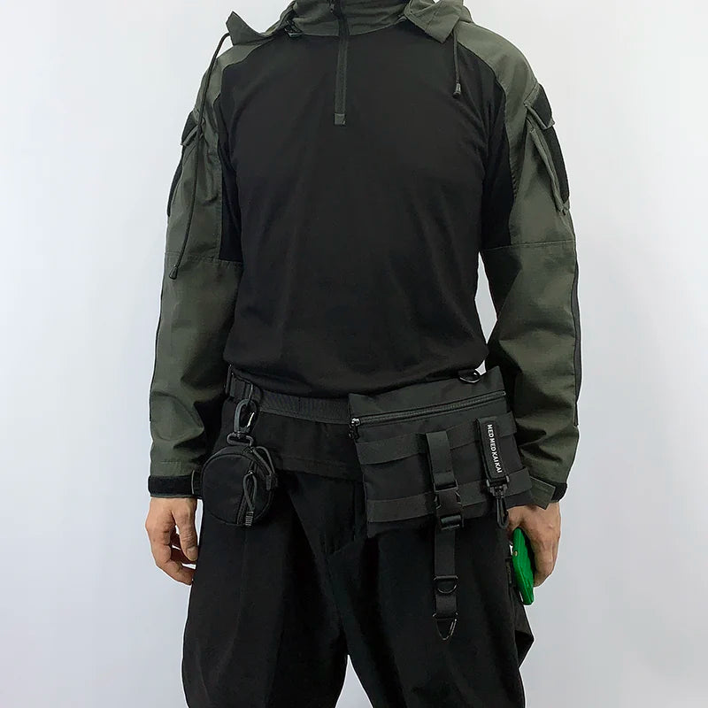 Tactical Techwear Style Crossbody Sling Bags Men Multi-function Chest Bags Y2K High Street Waist Bags Bolsos Para Hombre сумка
