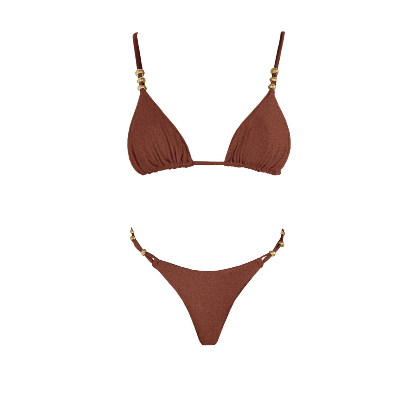 3Pcs Shiny Bikini Set | Luxury Push Up Swimwear Beachwear