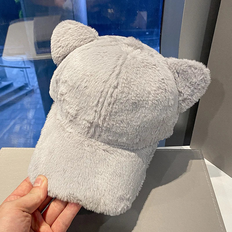Cozy Winter Baseball Cap | Plush Cartoon Design for Casual Style