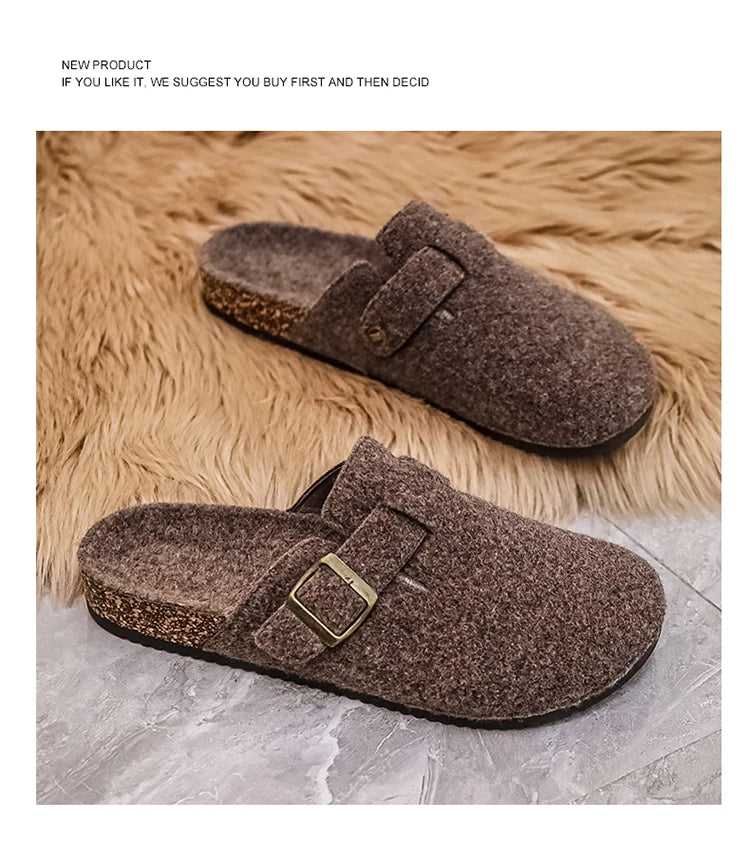 Plush Winter Clogs | Stylish Slip-On Cork Slippers for All