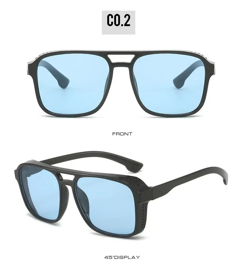 Classic Steampunk Style Sunglasses | Retro Square Sunglasses