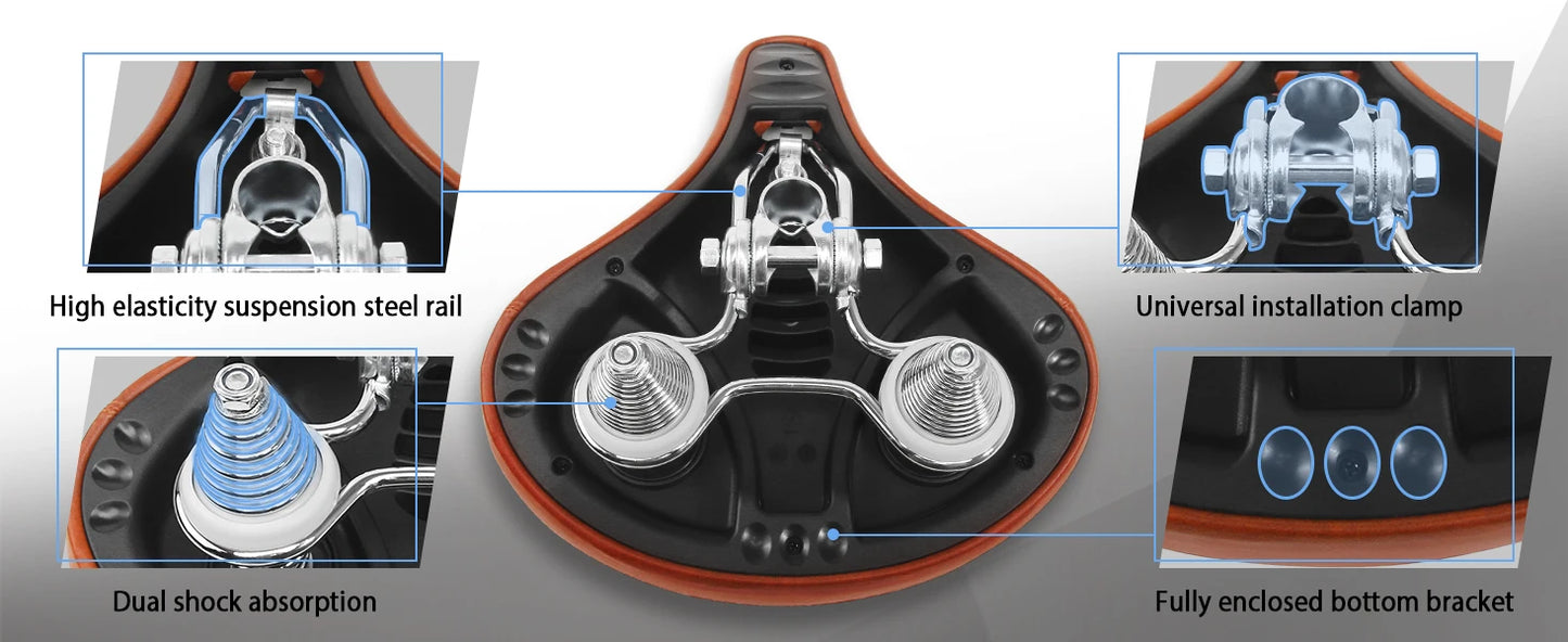 Comfortable Oversized Bicycle Saddle for Road and Mountain Bikes