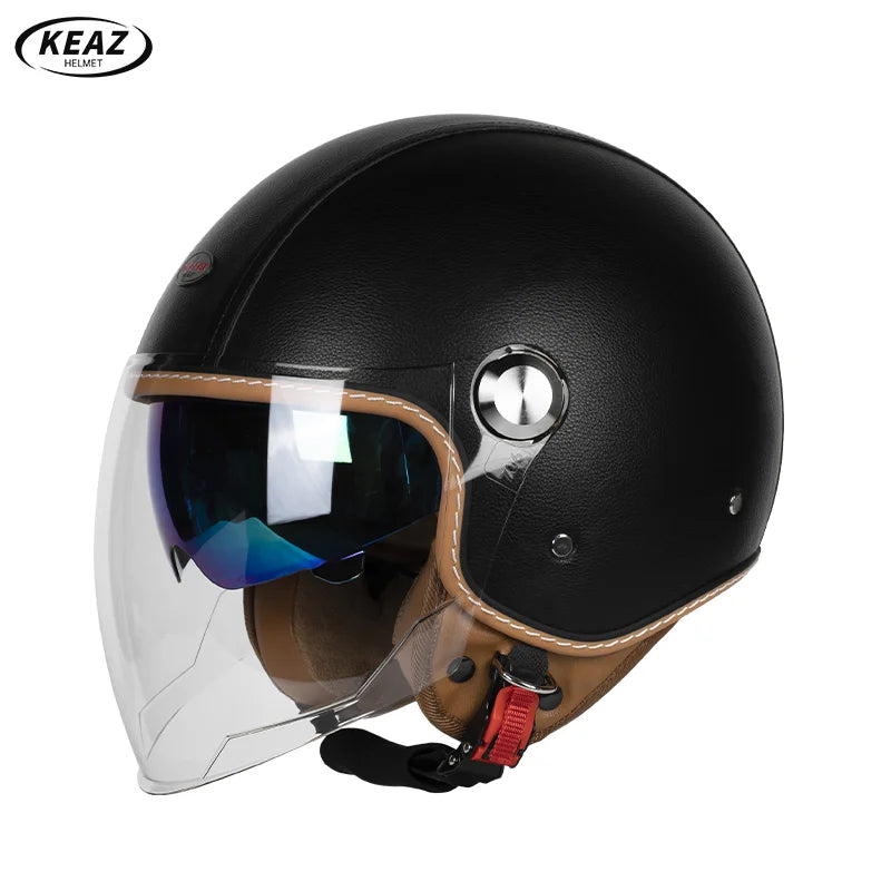 3/4 Open Face Motorcycle Helmet with Dual Sun Visor for All Riders