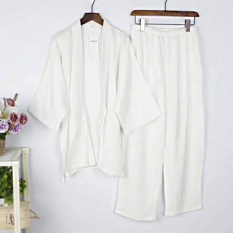 Men's Plus Size Cotton Kimono Pajamas | Stylish Comfort Homewear